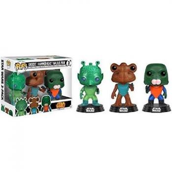 Funko- 3 Pack-Greedo, Hammerhead, and Walrus Man Star Wars Figurinas de Vinilo, Multicolor