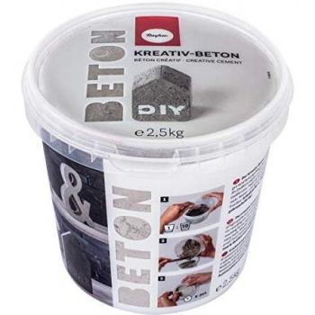 Rayher 34153000 Hormigón creativo para manualidades, gris claro, 2,5 kg, listo para usar