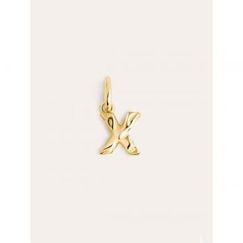 Charm Singularu Letter Organic Plata Baño Oro Letra X