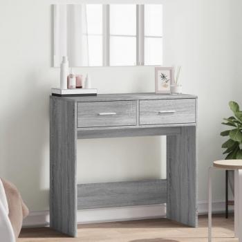 Tocador con espejo color gris Sonoma 80x39x80 cm, mesa tocador, tocador de maquillaje, muebles de vestidor, mesa de maquillaje