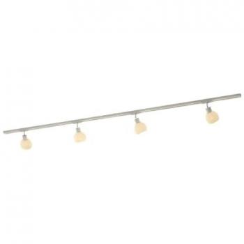 Sistema de riel monofásico Lindby Linaro, E14, plata, 4 luces, moderno