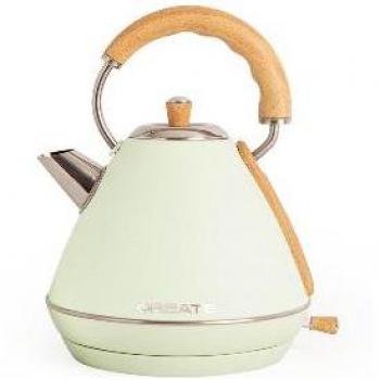 Hervidor Eléctrico Retro de Agua 1.7L Libre de BPA y Anti-Cal Kettle Retro Verde Claro 2200W