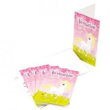 Atosa – 16801 – 6 invitaciones de fiesta unicornio – 9 x 15 cm