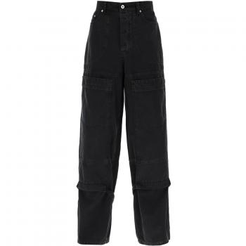 Off-White Wide Leg Cargo Pants - Black, Loose-fit Jeans, Male, Size: W33