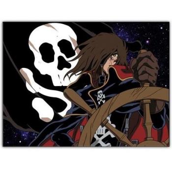 Artopweb Panel Decorativo con Diseño Capitan Harlock, Madera, Multicolor, 80x3x60 cm