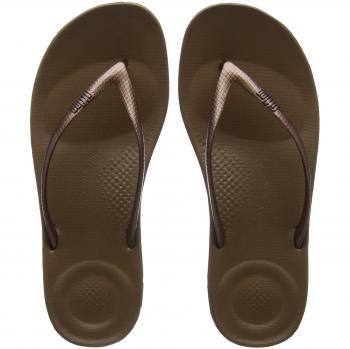 FitFlop Women's Iqushion Ergonomic Flip-Flops Sandals - Bronze - Size 36