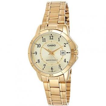 Casio LTP-V004G Women's Analog Watch - Yellow Gold with Champagne Dial
