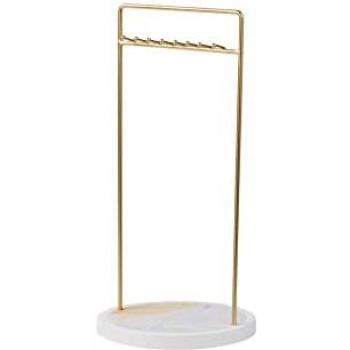 Soporte Joyero Elegante de Metal 15x10x30 cm - Organizador Funcional para Joyas en Gris y Dorado