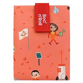 Roll'eat ® | Bolsa Merienda, Porta Bocadillos con Envoltorio Reutilizable, Porta Alimentos Ecológico sin BPA, Bolsa de Tela, Color Space - Boc'n'Roll Kids
