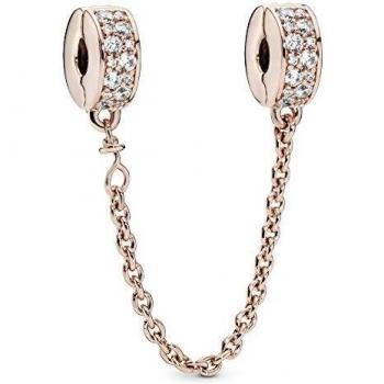 Pandora Rose Gold Plated Safety Chain with Zirconia 786322CZ-05