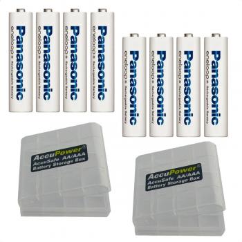 Panasonic BK-4MCC_AP Eneloop Plus - Batería AAA Micro LR03 Micro, incl. 2 cajas AccuPower