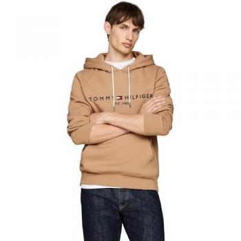 Tommy Hilfiger Men's Beige Logo Hoodie - Regular Fit, Size M