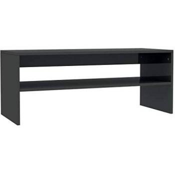 vidaXL Mesa de centro de aglomerado gris brillante 100x40x40 cm