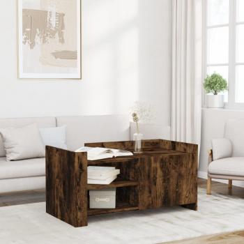 Mesa de centro Smoke Oak 100x50x50 cm en madera multicapa Marrón