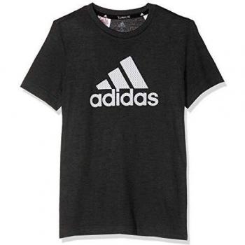adidas DW9343 Camiseta de Manga Corta, Niños, Black/Grey Six, 11-12