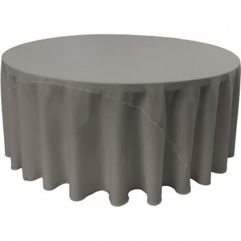 LA Linen Polyester Poplin Round Tablecloth, 108-Inches, Dark Gray, 274.3 x 274.3 x 0.04 cm