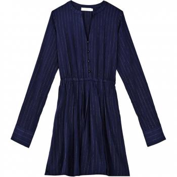La Petite Étoile Juana Women's Long Sleeve Dress with Gold Trim