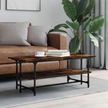 Mesa baja de roble ahumado 100x50x40 cm madera multicapa