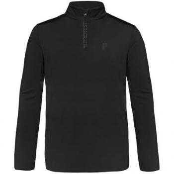 Camiseta de Manga Larga con Media Cremallera Protest Rewill para Hombre en Negro 3XL