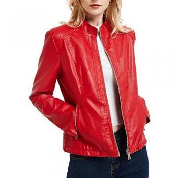 BELLIVERA Chaqueta de Cuero PU para Mujer