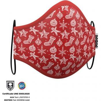 Mascarilla higiénica infantil Roja Adornos Navidad