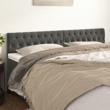 Cabeceros de terciopelo gris oscuro 90x7x78/88 cm - 2 unidades vidaXL