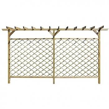 vidaXL Valla Enrejada de Jardín y Pérgola Superior de Madera de Pino Impregnada
