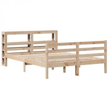 Estructura de cama sin colchón de madera de pino blanco 150x200 cm