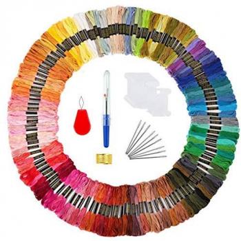 TICIOSH Hilos de Bordar 172 Kit Bordado Kit de Hilos Cross Stitch Bordado Hilos Punto de Cruz Línea de Costura Coser Hilos Conjunto de Agujas Bordado