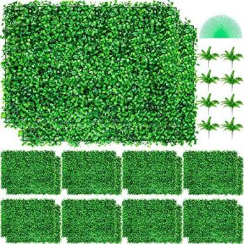 Panel de Boj Artificial UV 24 Piezas 61 x 40,6 cm - Seto Verde de Alta Densidad para Decoración Interior y Exterior