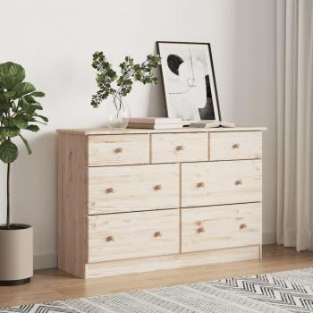 Gabinete de madera maciza de pino 112x35x73 cm color marrón