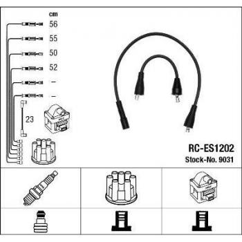 Juego de cables de encendido NGK 9031 - Cables de alta tensión, resistencia a altas temperaturas, conectores metálicos, compatible con múltiples modelos de vehículos
