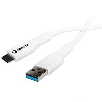 SilverHT 93643 - Cable USB 3.0 Tipo C de 1.5 m, Color Blanco