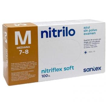 Santex Nitriflex Blue Pack de 100 Guantes de Nitrilo para Examen Talla M