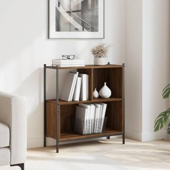 Estantería de madera multicapa color roble marrón 72x28x77,5 cm