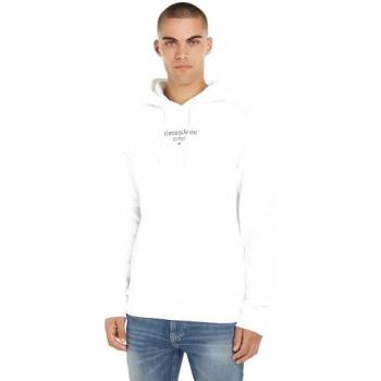 Retro Logo White Cotton Hoodie Sweatshirt - XL