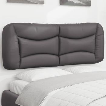 Cabecero de cama acolchado en cuero sintético gris 120 cm Vidaxl
