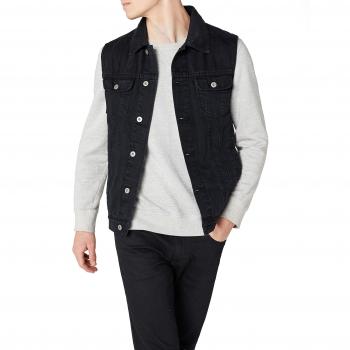 Urban Classics Men's Black Denim Vest - Sizes S to XXL - 100% Cotton
