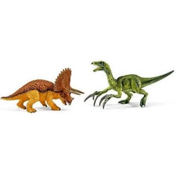 Schleich - Set 2 figuras dinosaurios. Triceratops y Therizinosaurus