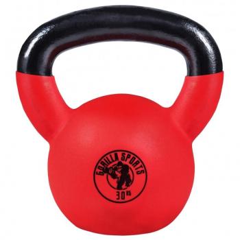 Kettlebell de 30 kg con revestimiento de goma y neopreno para entrenamiento de fuerza