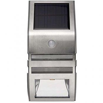 Lámpara Solar LED de Pared Wally con Detector de Movimiento, Color Plata