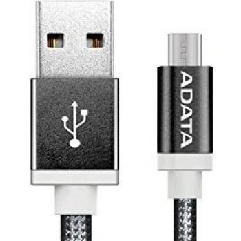 Cable Micro USB ADATA AMUCAL-100CMK-CBK de Carga Rápida 2.4A Reforzado, 1m, USB A a Micro-USB B, Macho a Macho, Color