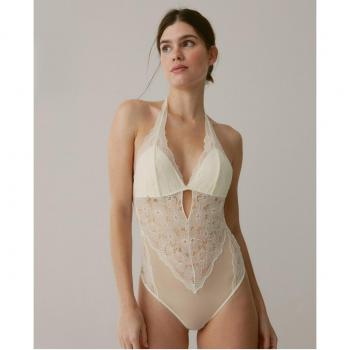 Body halter de encaje y tul - Gardenia - Talla L