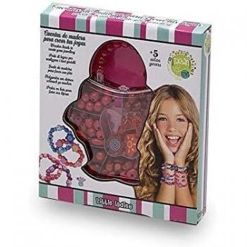Tachan- Set para Hacer Pulseras con Cuentas de Madera roja