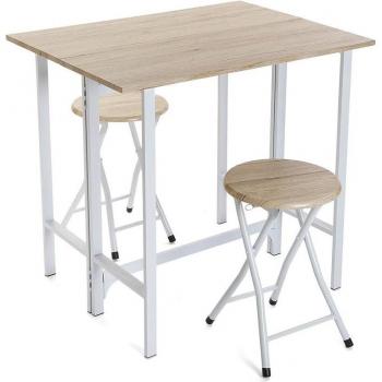 Conjunto de Comedor Versa Karlovy en Blanco, Mesa y 2 Sillas Baja