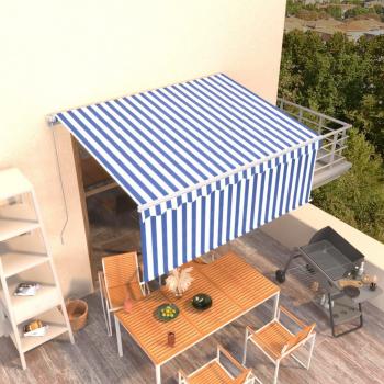 Toldo Retráctil Manual con Persiana 3,5x2,5 m Azul y Blanco