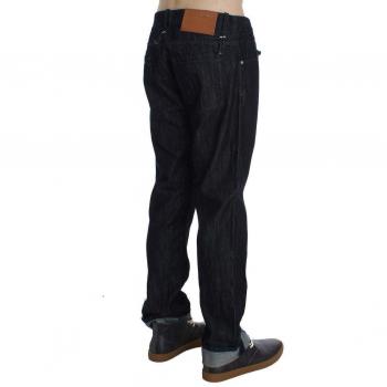 Blue Cotton Regular Straight Fit Jeans