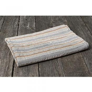Lino fashion: gris toalla de mezcla de lino con rayas color marrón, beige, Grey / brown / beige, 120cm x 150cm
