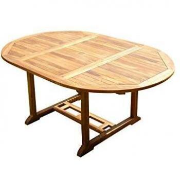 Mesa de jardín ovalada SENTAK de teca para 6/8 personas - Gama de aceitado