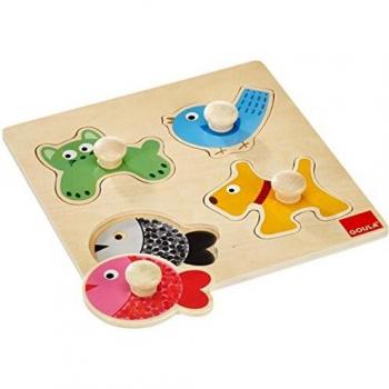 Goula - Puzzles animales domésticos, Encajable de madera a partir de 1 año